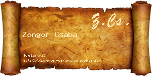 Zongor Csaba névjegykártya